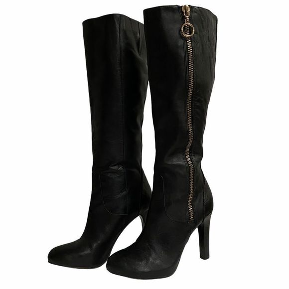 Inc International Concept Black High Heels Zip Up Boots 6M - Picture 2 of 11